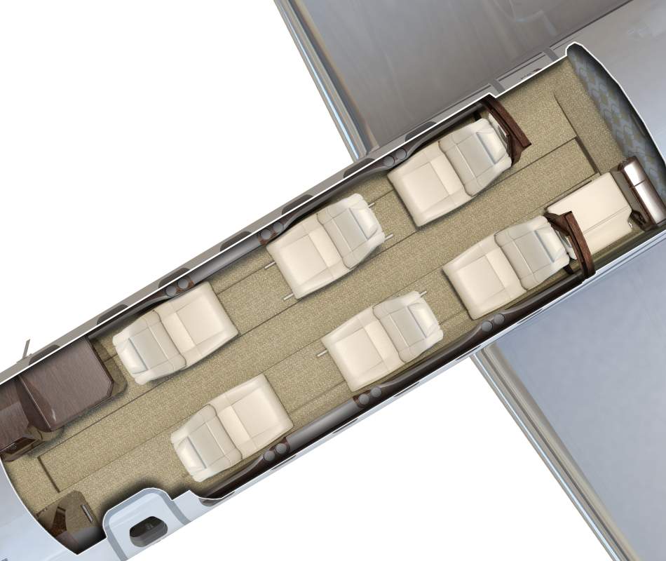 3D interior view of CJ3+ AirSprint plane