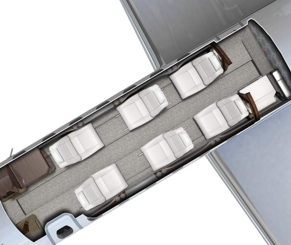 3D interior view of CJ3+ AirSprint plane