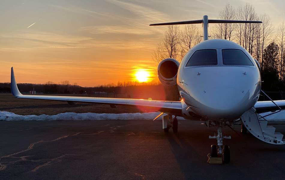 AirSprint Embraer Praetor 500 at sunset