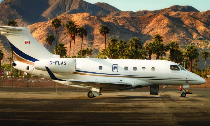 AirSprint Legacy 450 plane in Palm Springs