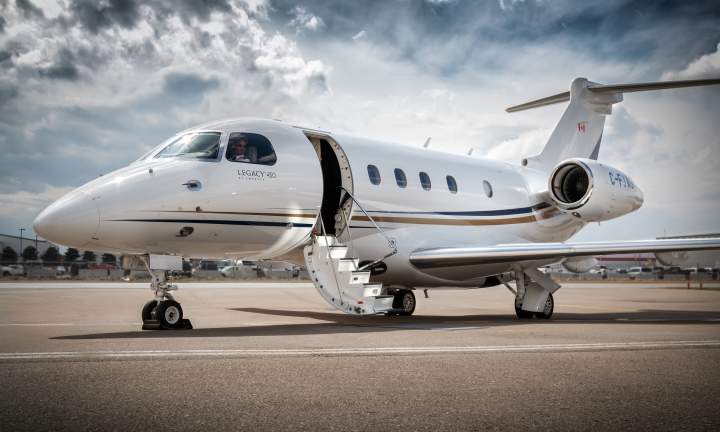 AirSprint Legacy 450 plane in Calgary