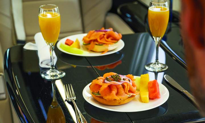 AirSprint on board catering for passengers
