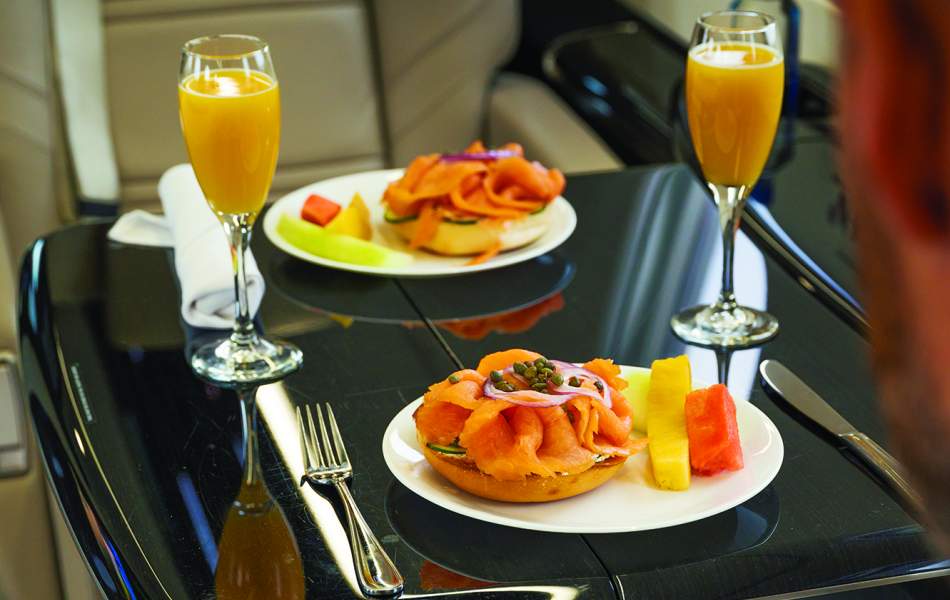 AirSprint on board catering for passengers