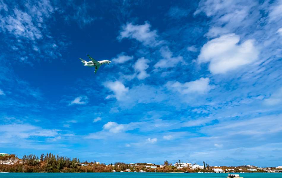 AirSprint plane above the ocean