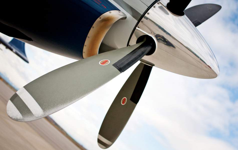 PC-12 First Fractionally Sold Jet Close Up Propeller