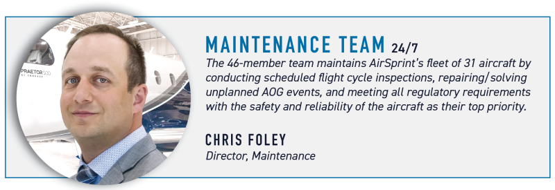Chris Foley, AirSprint's Director, Maintenance