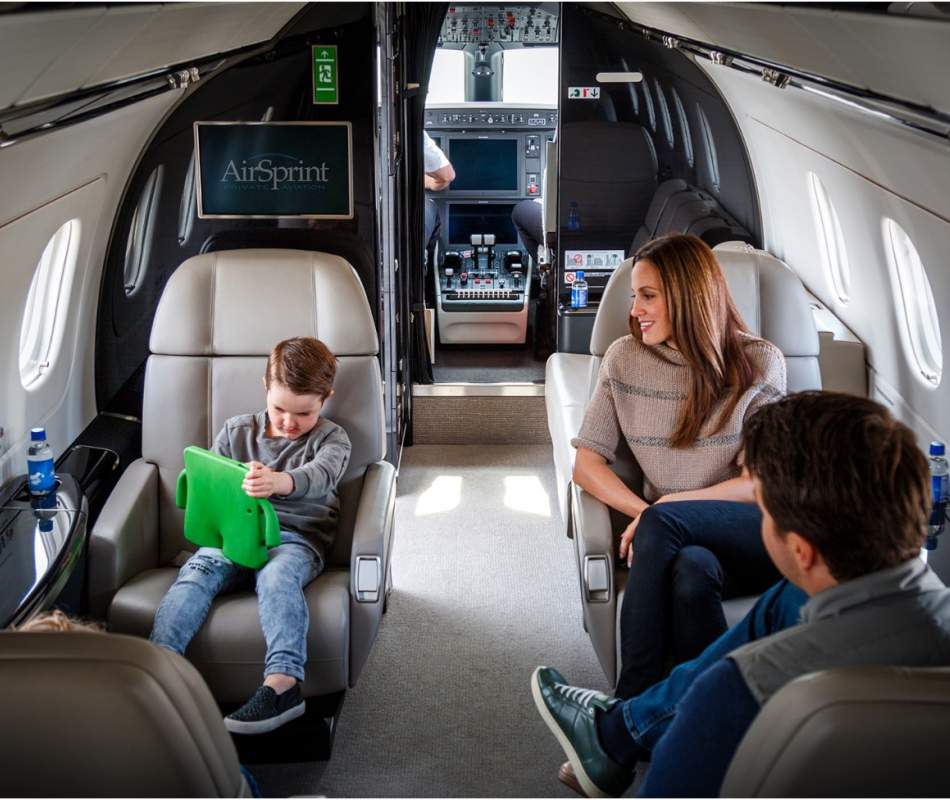 AirSprint passengers on family vacation