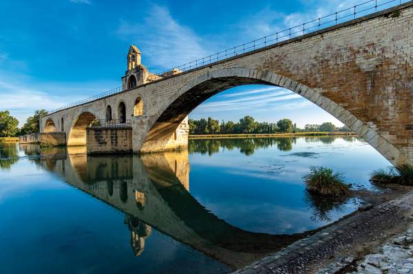 World-famous Saint-Bénézet Bridge in Avignon, France