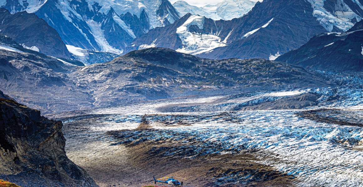 Visit the Trimble Glacier by Helicopter.