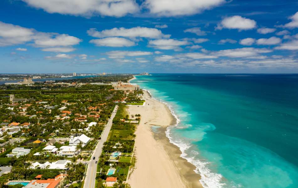 Beautiful View Of West Palm Beach, Florida From The Clouds