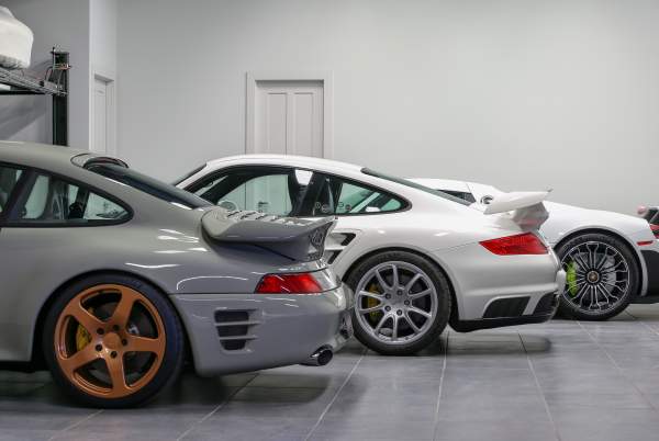 1998 RUF Turbo R Limited, 2008 Porsche 911 GT2, and Porsche 918 Spyder.