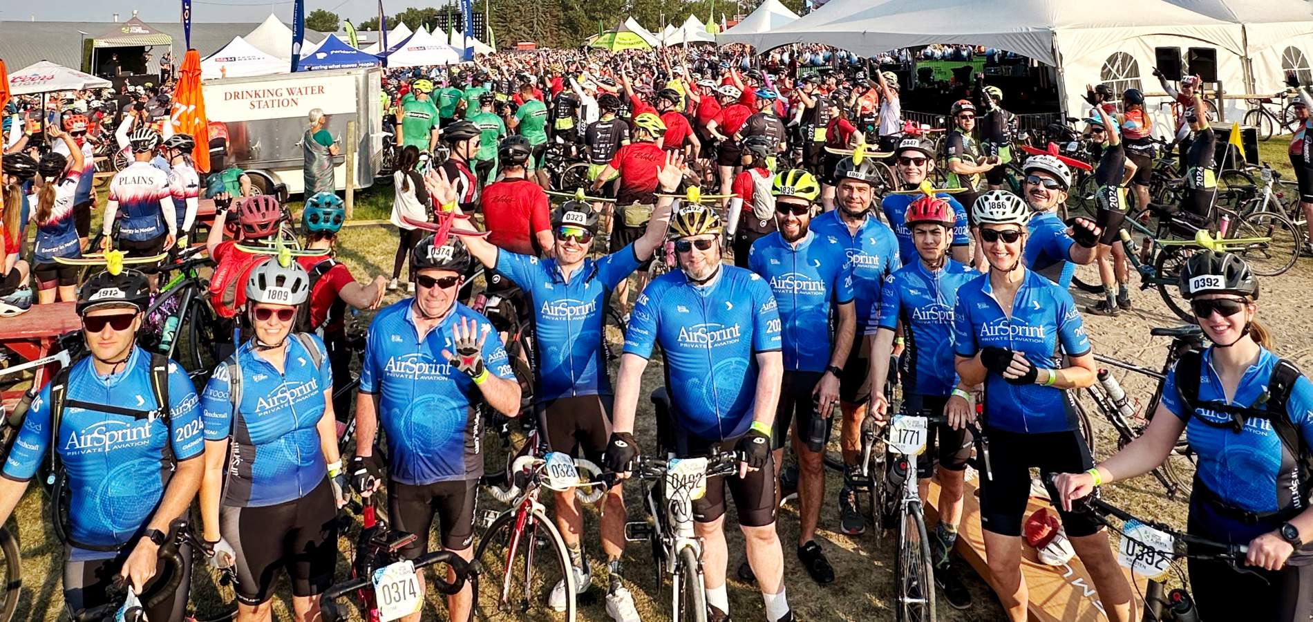 Team AirSprint cyclists ready for day 1 of the 2024 Tour Alberta for Cancer